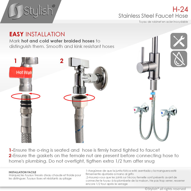 Stylish Stainless Steel Faucet Hose Wayfair